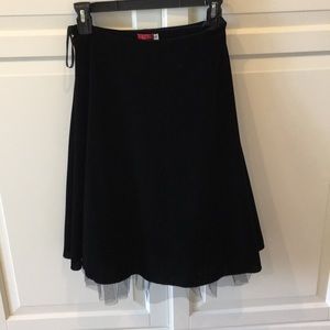 Black velvet skirt